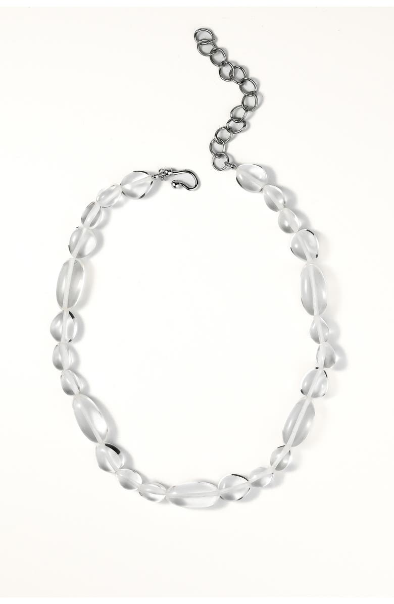 Zynnia Collective See Through Pebble Necklace, Main, color, Silver