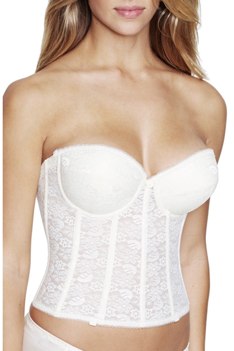 Hannah Push-Up Longline Underwire Bustier, Alternate, color, IVORY