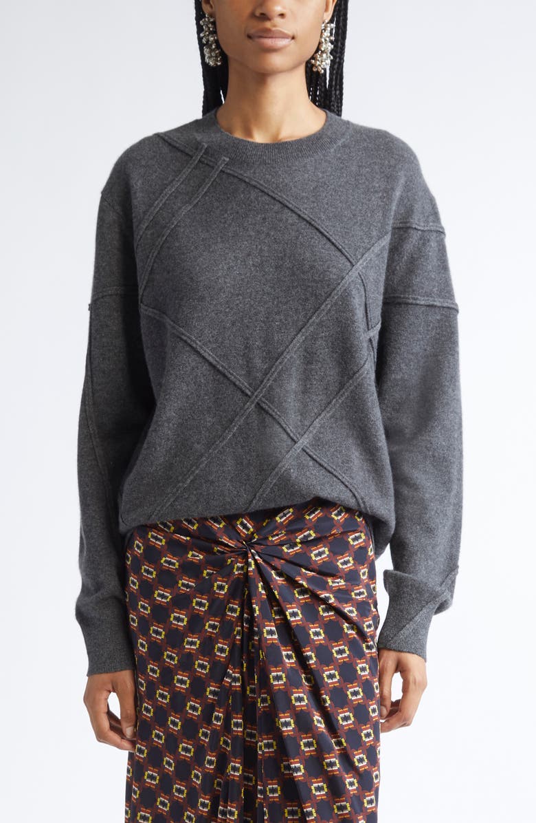 Dries Van Noten Timona Cashmere Sweater, Main, color, Dark Grey