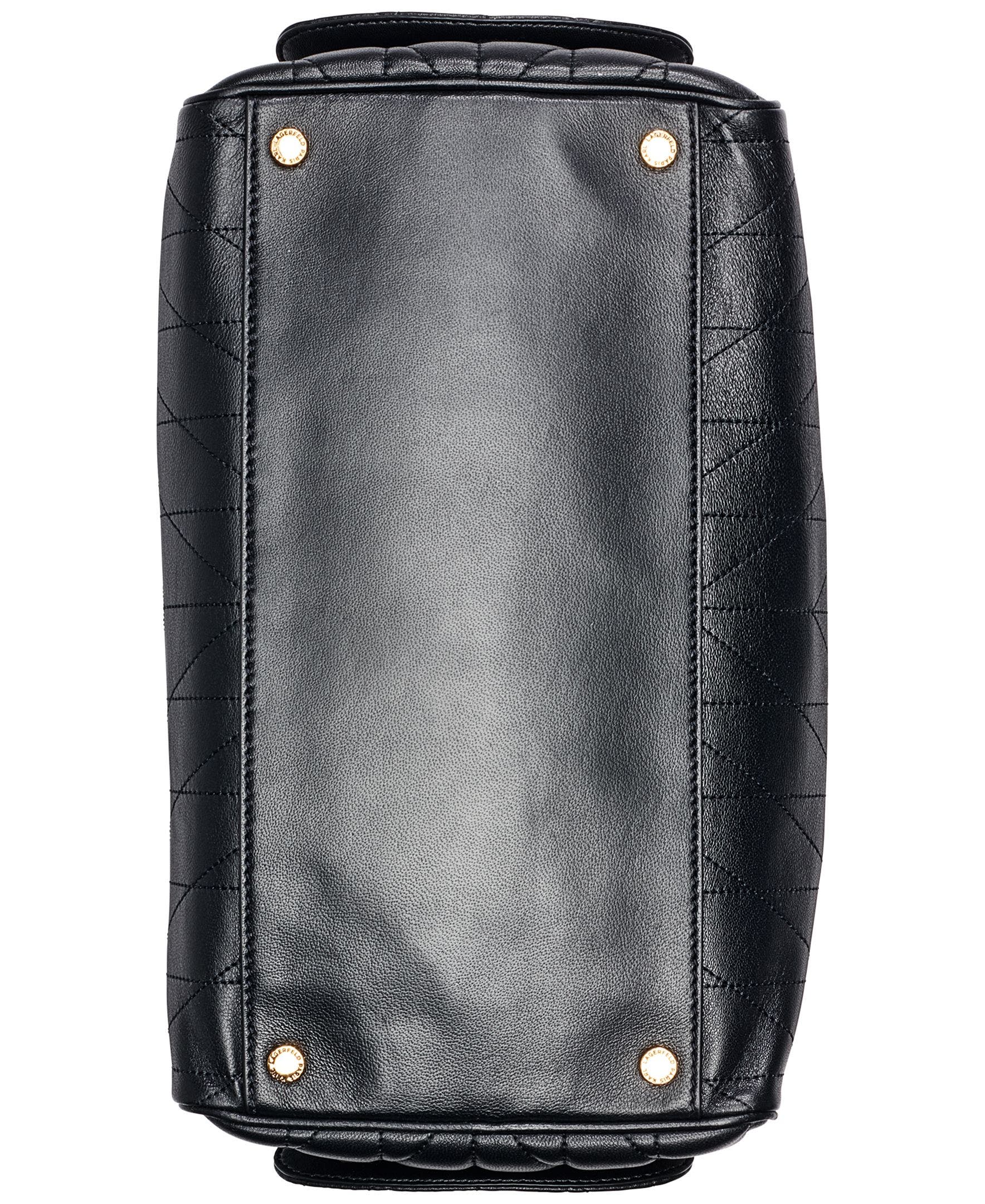KARL LAGERFELD PARIS Lafayette Satchel, Alternate, color, Black/Gold