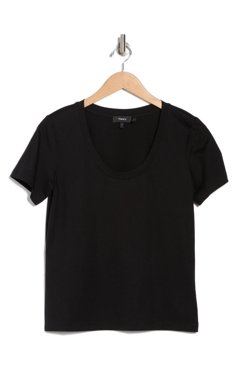 Theory Scoop Neck Cotton T-Shirt, Alternate, color, Black