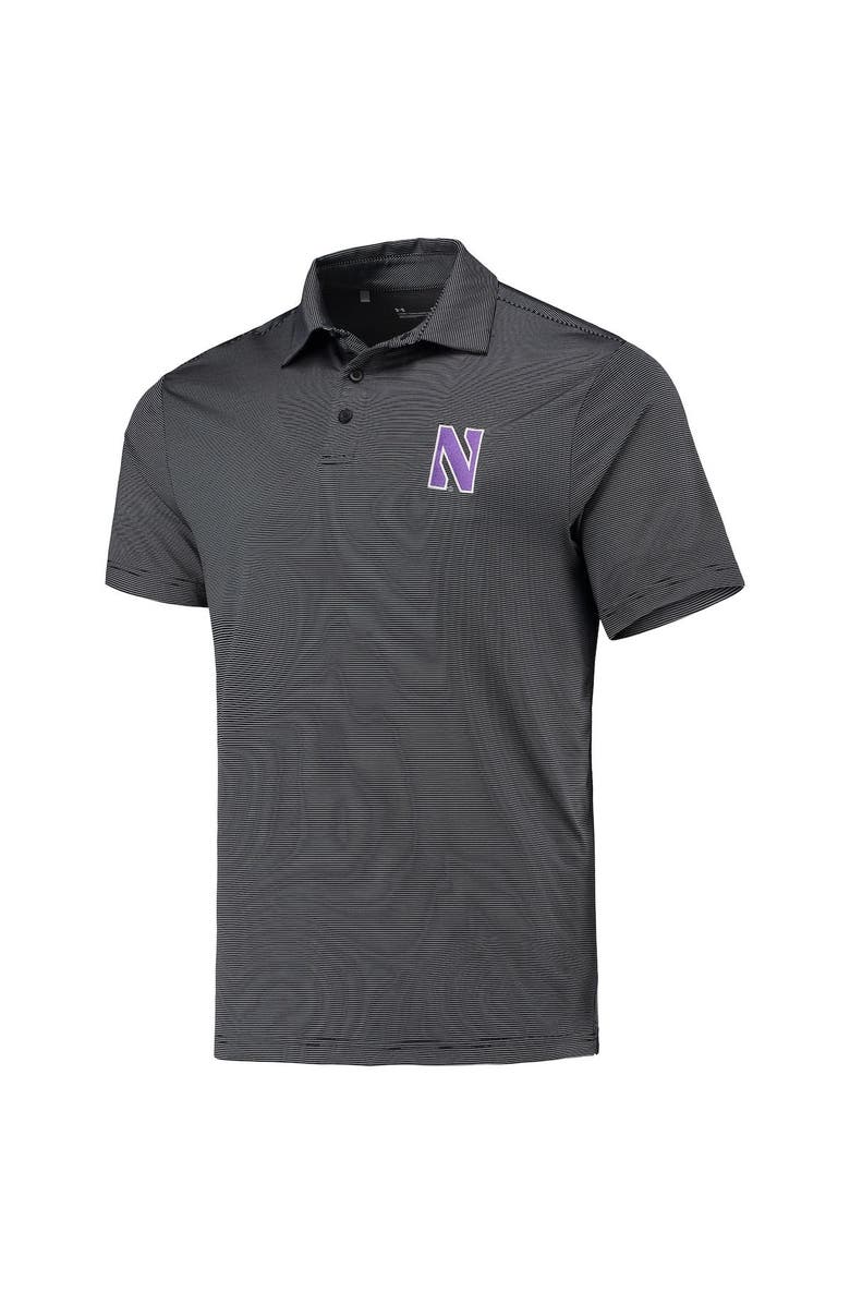 Under Armour Men's Under Armour Black Northwestern Wildcats Green Trail Stripe Polo, Alternate, color, Black