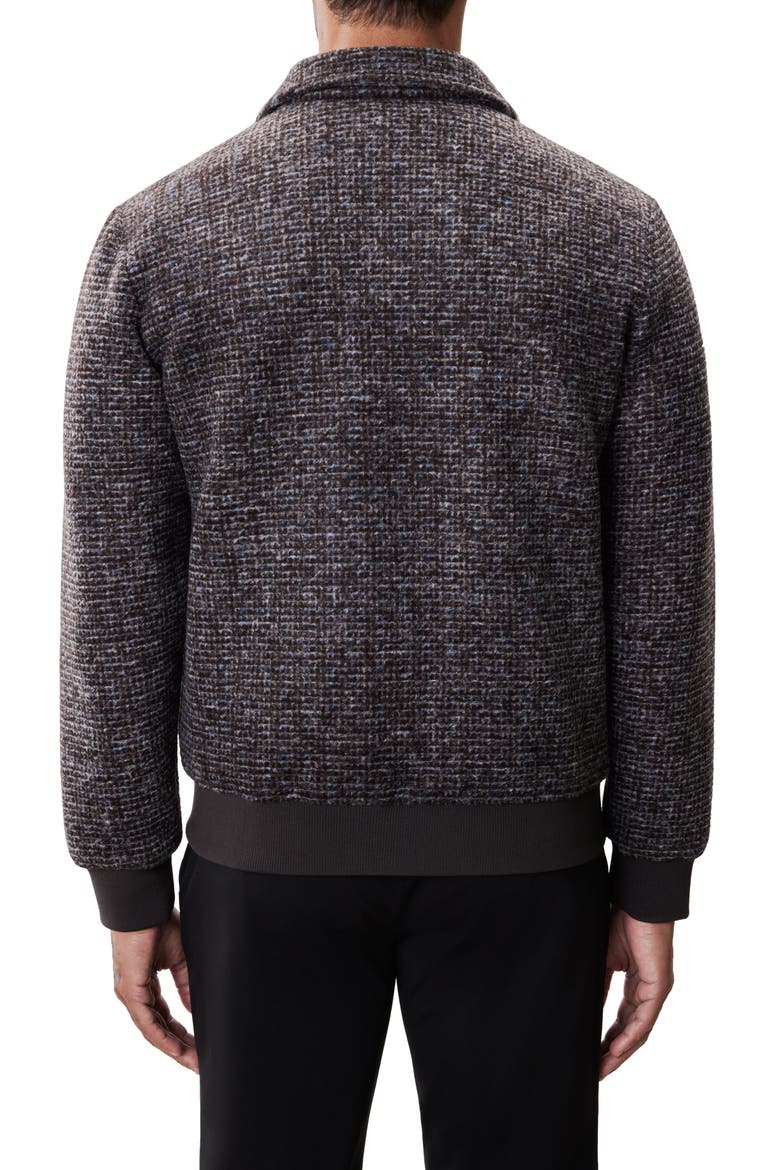 Crue Tweed Bomber Jacket, Alternate, color, DARK BROWN
