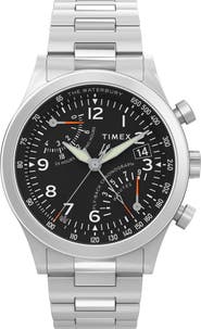 Timex® Waterbury Traditional Fly Back Chronograph Bracelet Watch, 43mm