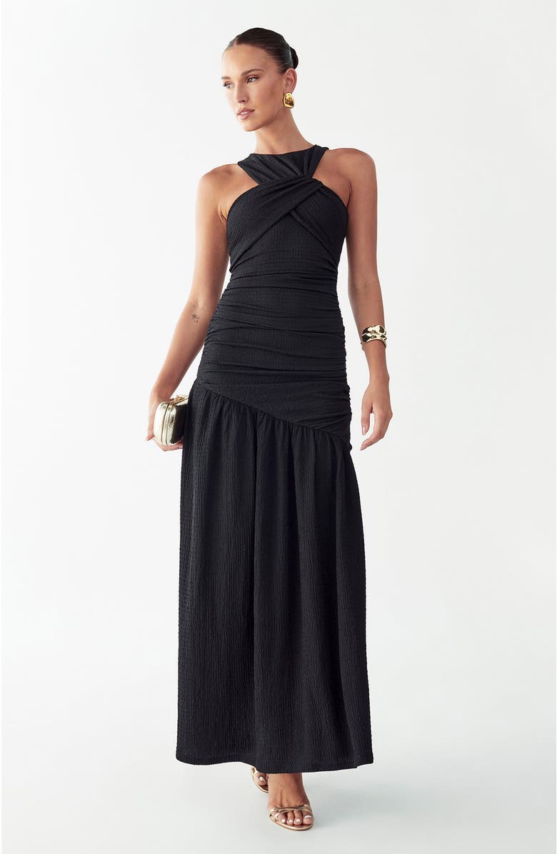 BWLDR Kyle Midi Dress, Alternate, color, Black