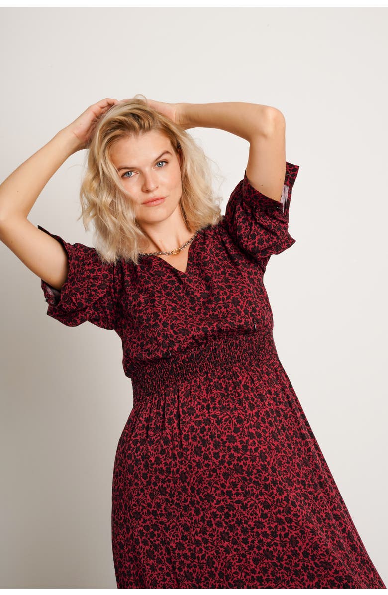 Nom Maternity Leila Maternity & Nursing Dress, Alternate, color, Burgundy Floral