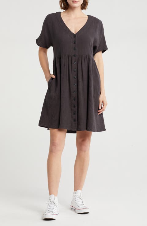 Lightspun Button Front Minidress