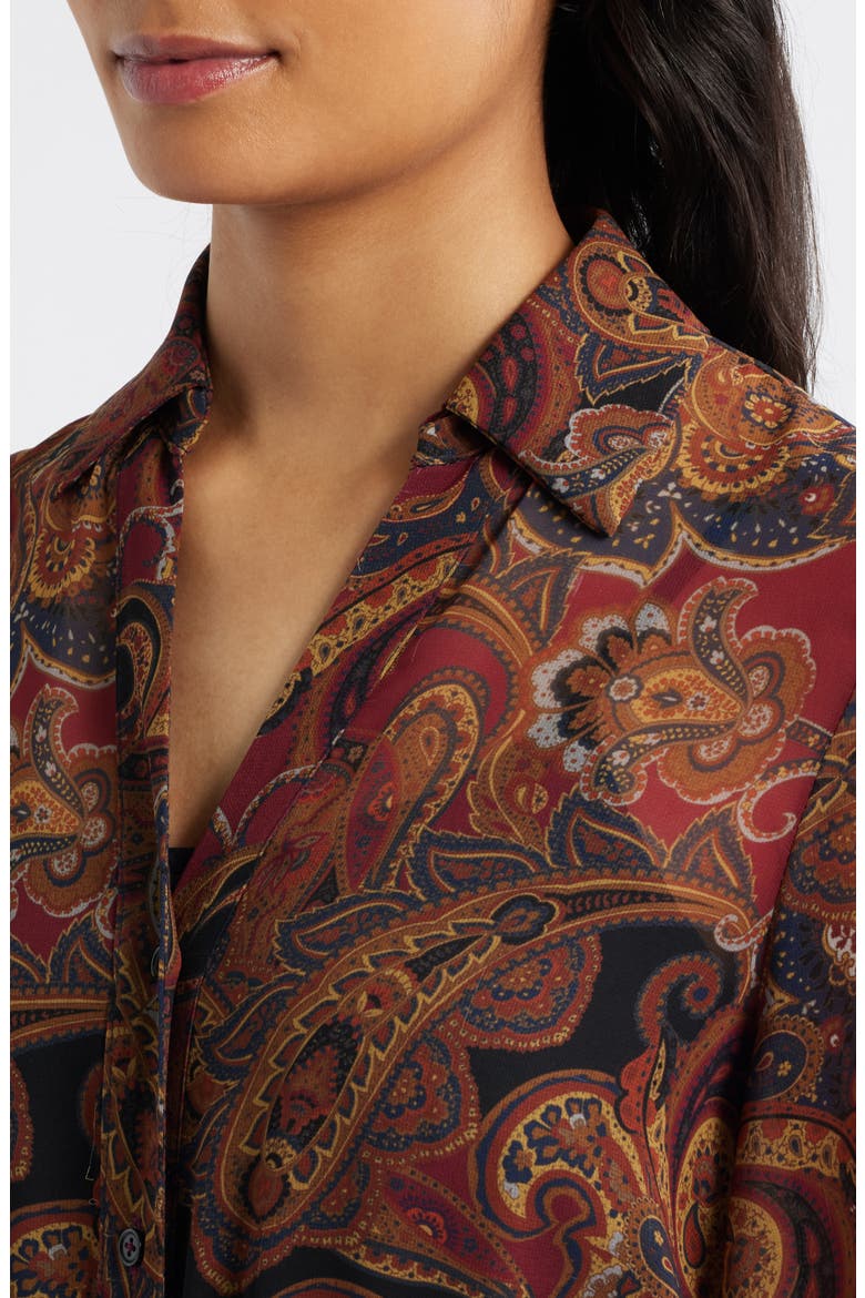 Paisley Tiered Dress, Alternate, color, BURGUNDY MULTI