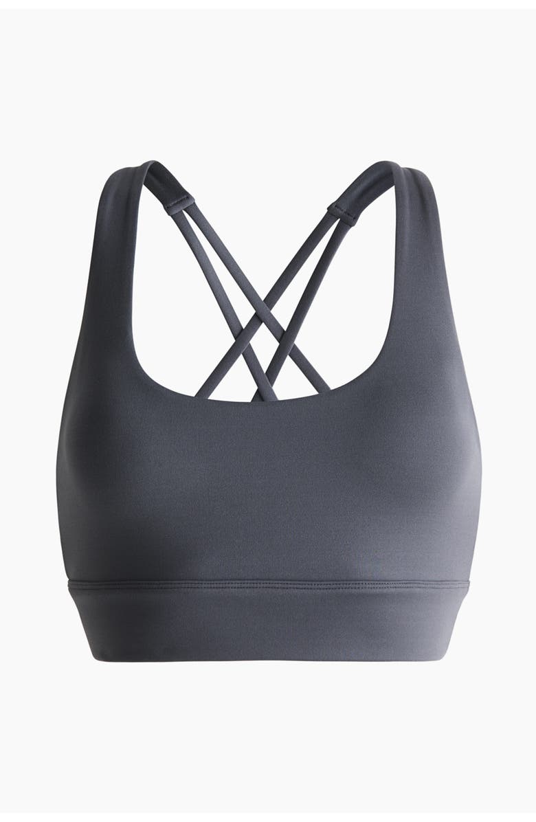 H&M Medium support sports bra with softmove, Main, color, Gray