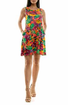 Nina Leonard Scoop Neck Sleeveless Dress