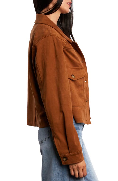 Billy T Boxy Faux Suede Jacket In Brown