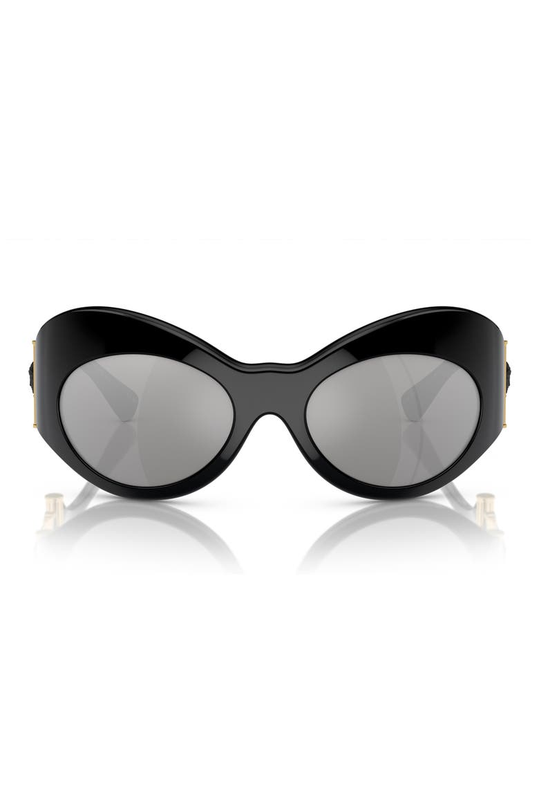 58mm Irregular Sunglasses, Main, color, BLACK