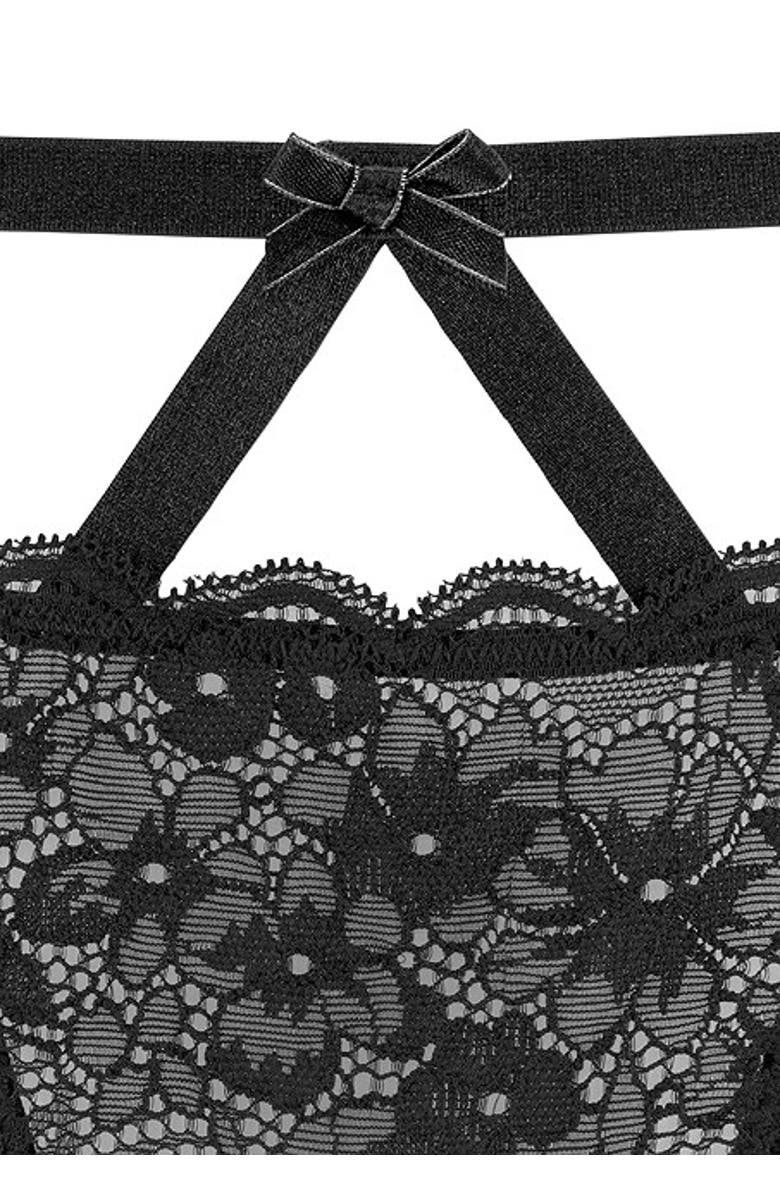 LASCANA Women's Lace Bralette & Panty Set, Alternate, color, Black & Silver