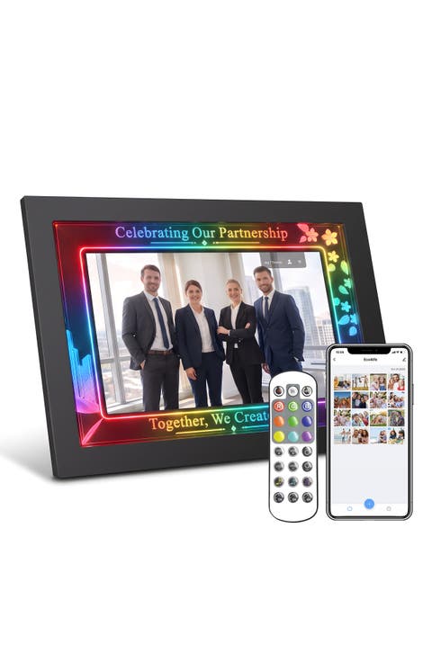10.1 Inch IPS Touch Screen RGB Light WiFi Digital Picture Frame 16GB Storage Business Gift
