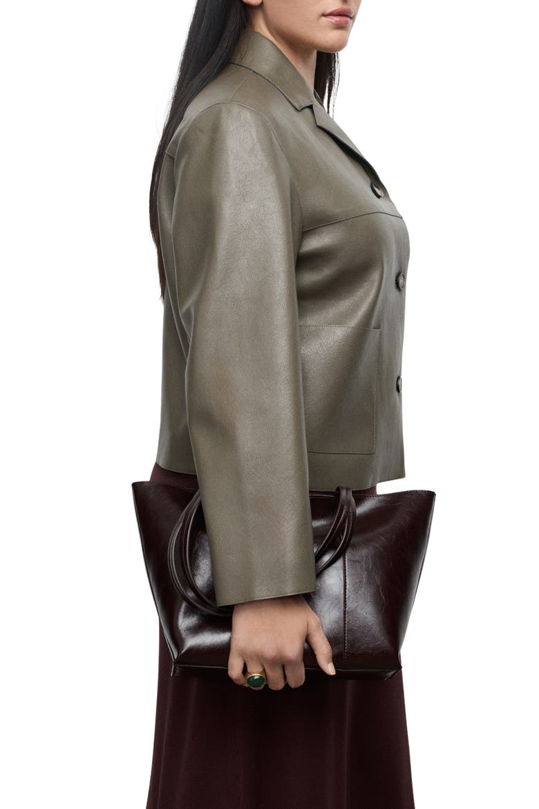 Faux Leather Jacket, Alternate, color, DARK GREEN