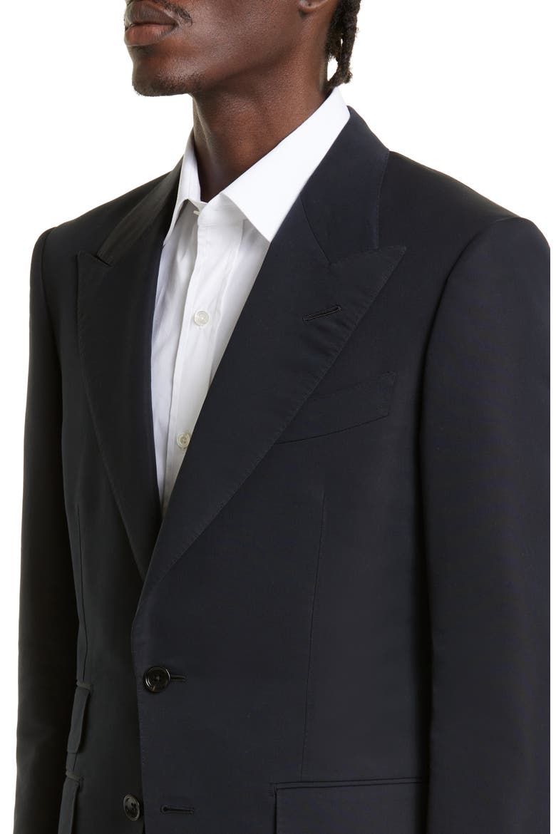 Shelton Cotton & Silk Poplin Tuxedo Jacket, Alternate, color, BLACK