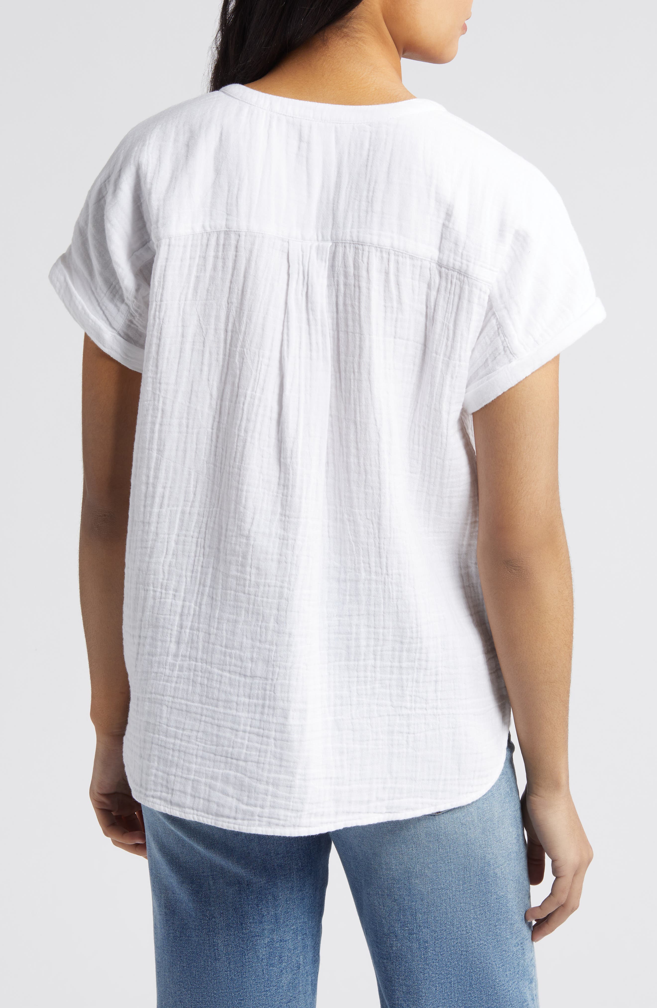 Cotton Gauze Henley Top - image 2