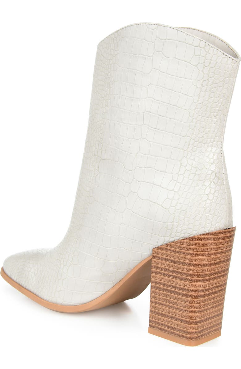 Journee Collection Brekkin Croc Embossed Western Bootie, Alternate, color, Grey