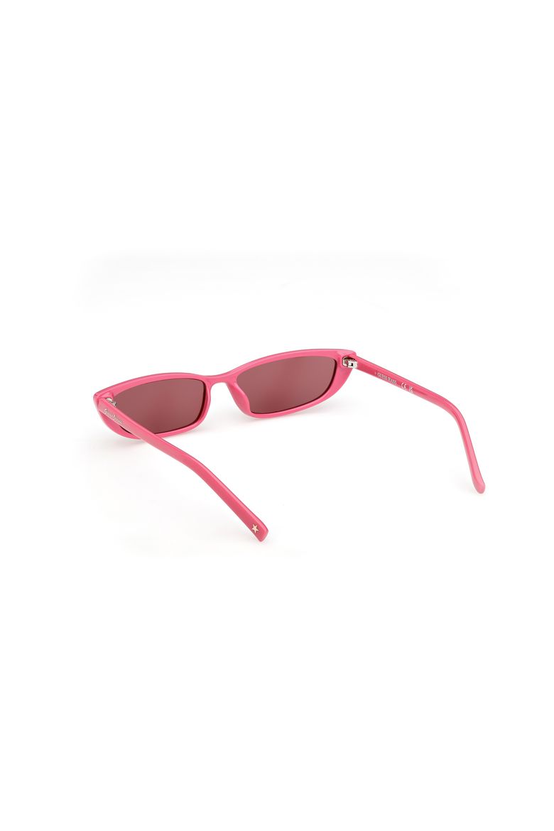 Slim Rectangular Acetate Sunglasses, Alternate, color, Shiny Pink / Bordeaux