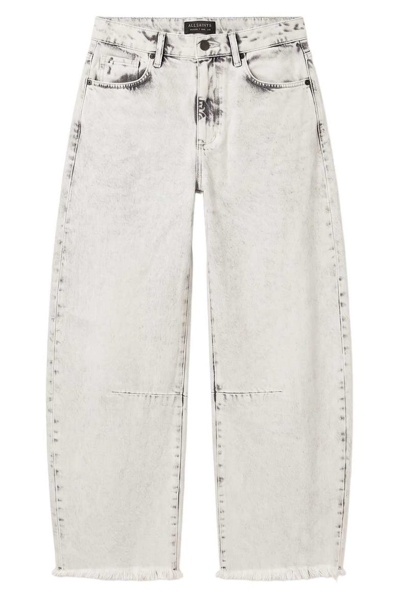 Payton Raw Hem Crop Wide Leg Jeans, Alternate, color, BLEACHED GREY