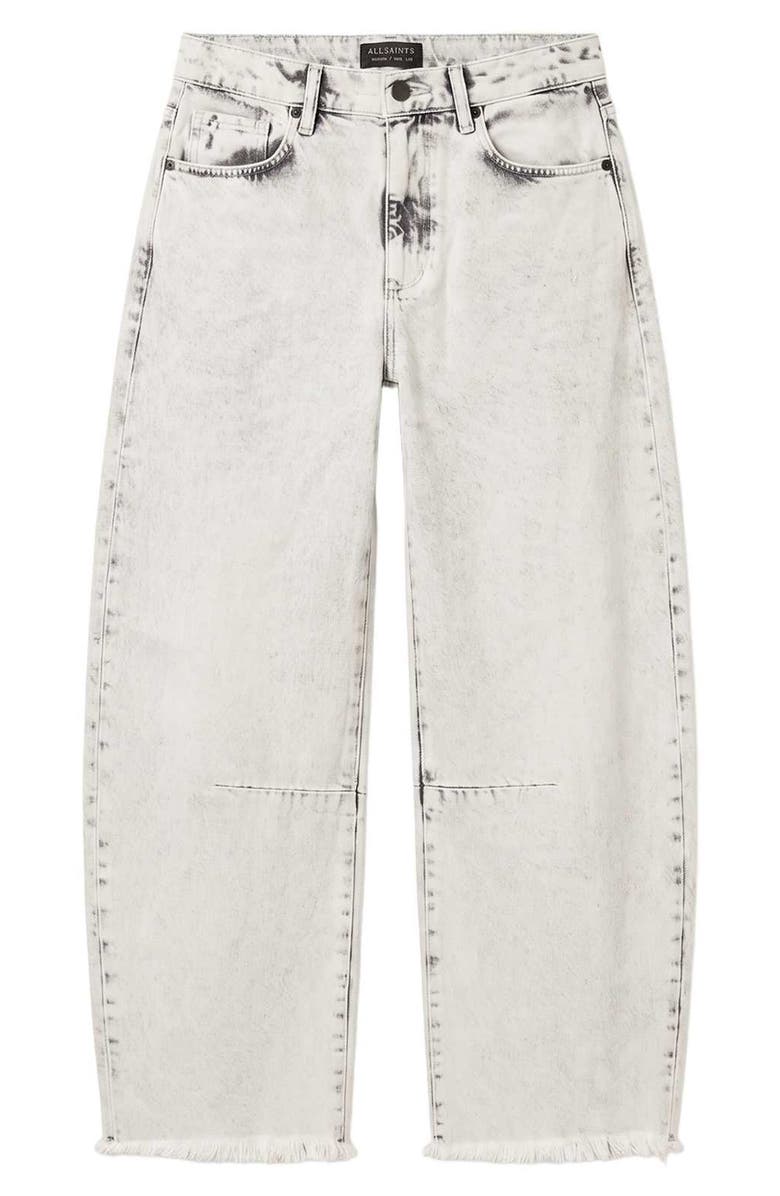 AllSaints Payton Raw Hem Crop Wide Leg Jeans, Alternate, color, Bleached Grey