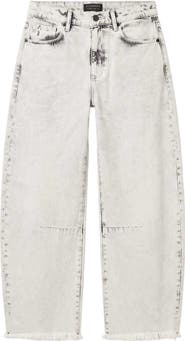 AllSaints Payton Raw Hem Crop Wide Leg Jeans