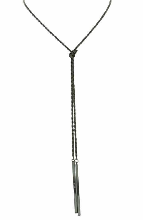 OLIVIA WELLES Double Bar Choker Necklace