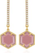 Vince Camuto Hexagon Pave Bar Drop Earrings