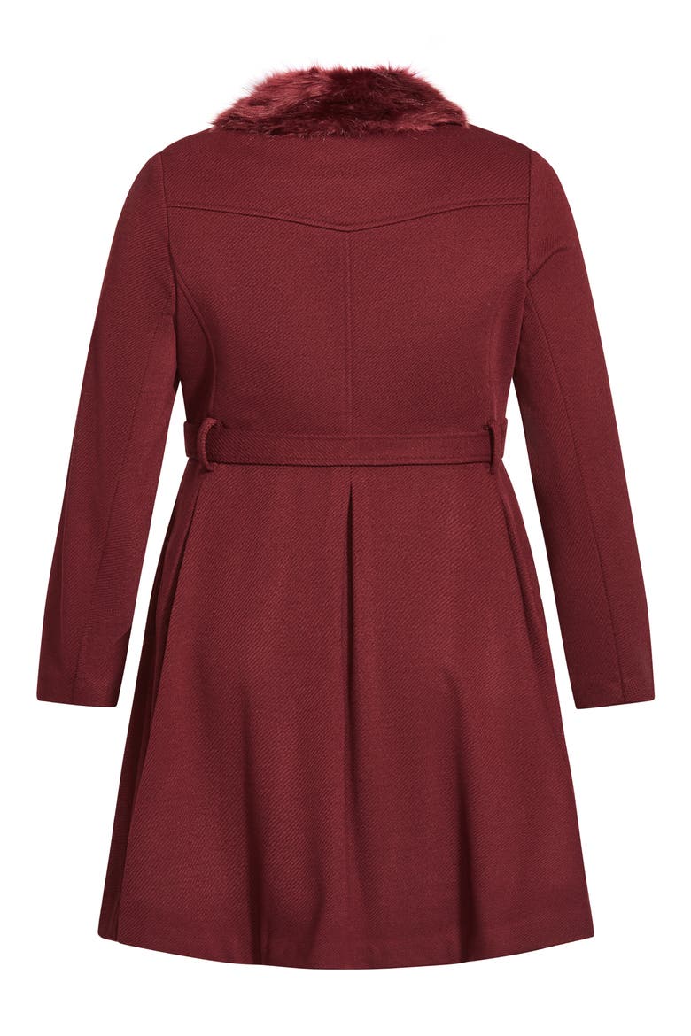 Rosemary Coat with Removable Faux Fur Collar, Alternate, color, RED