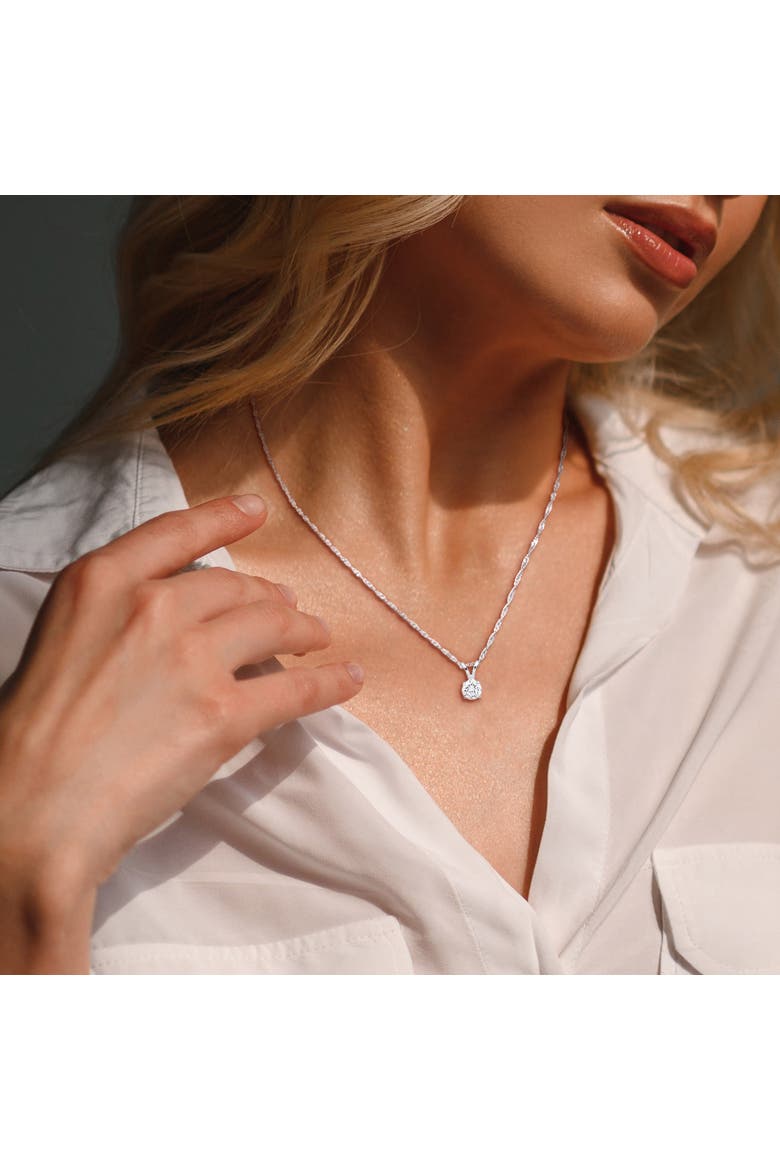 1/2 CTW Lab-Grown Diamond Solitaire Necklace White Gold, Alternate, color, White Gold