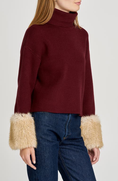 Wayf Rebecca Turtleneck Sweater In Burgundy