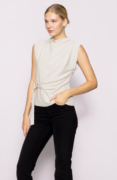 Melloday Buckle Front Extended Sleeve Top In White