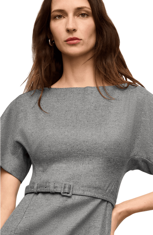 M.m.lafleur Meredith Slub Tweed Dress In Gray