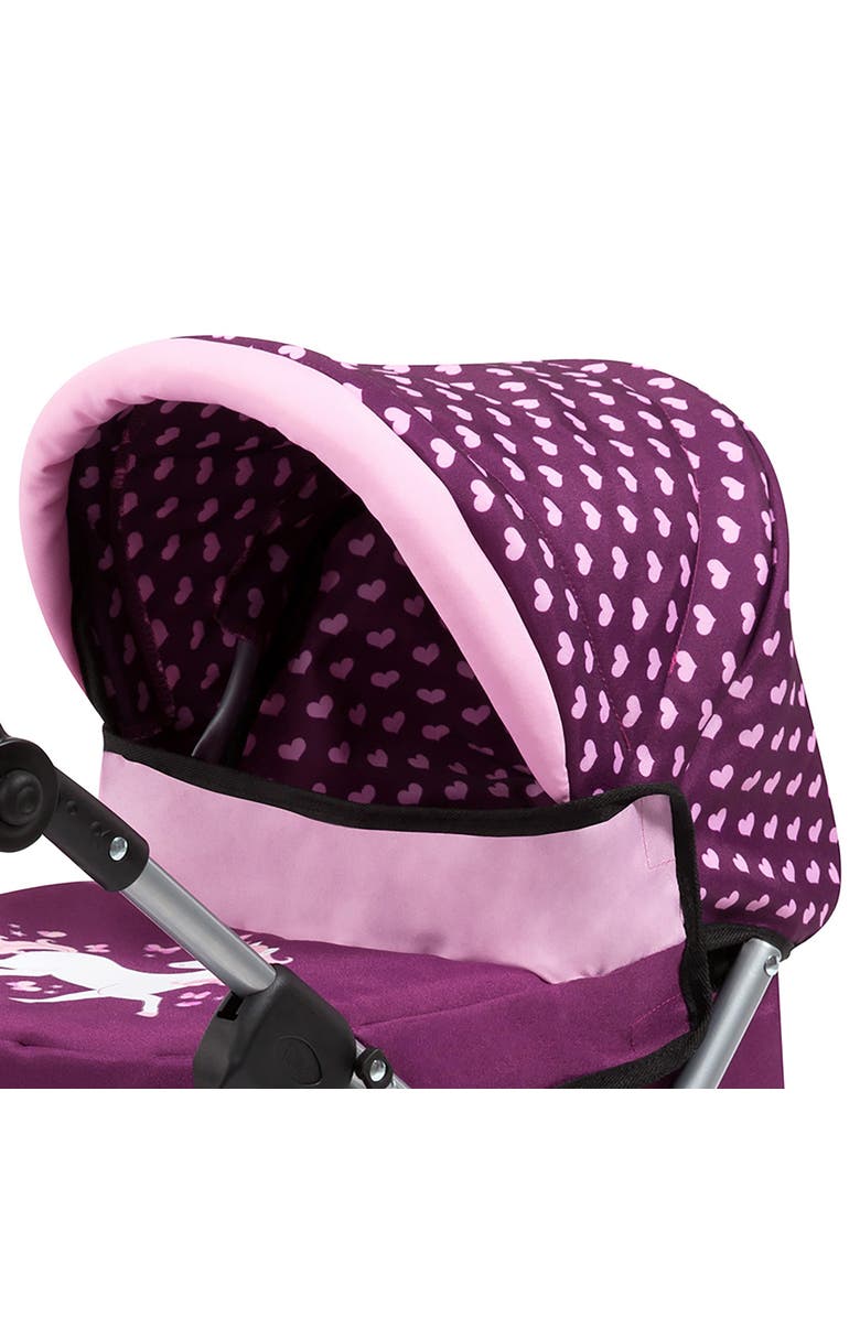 Bayer Design Trendy Pram Burgundy, Pink, Hearts, Alternate, color, Purple