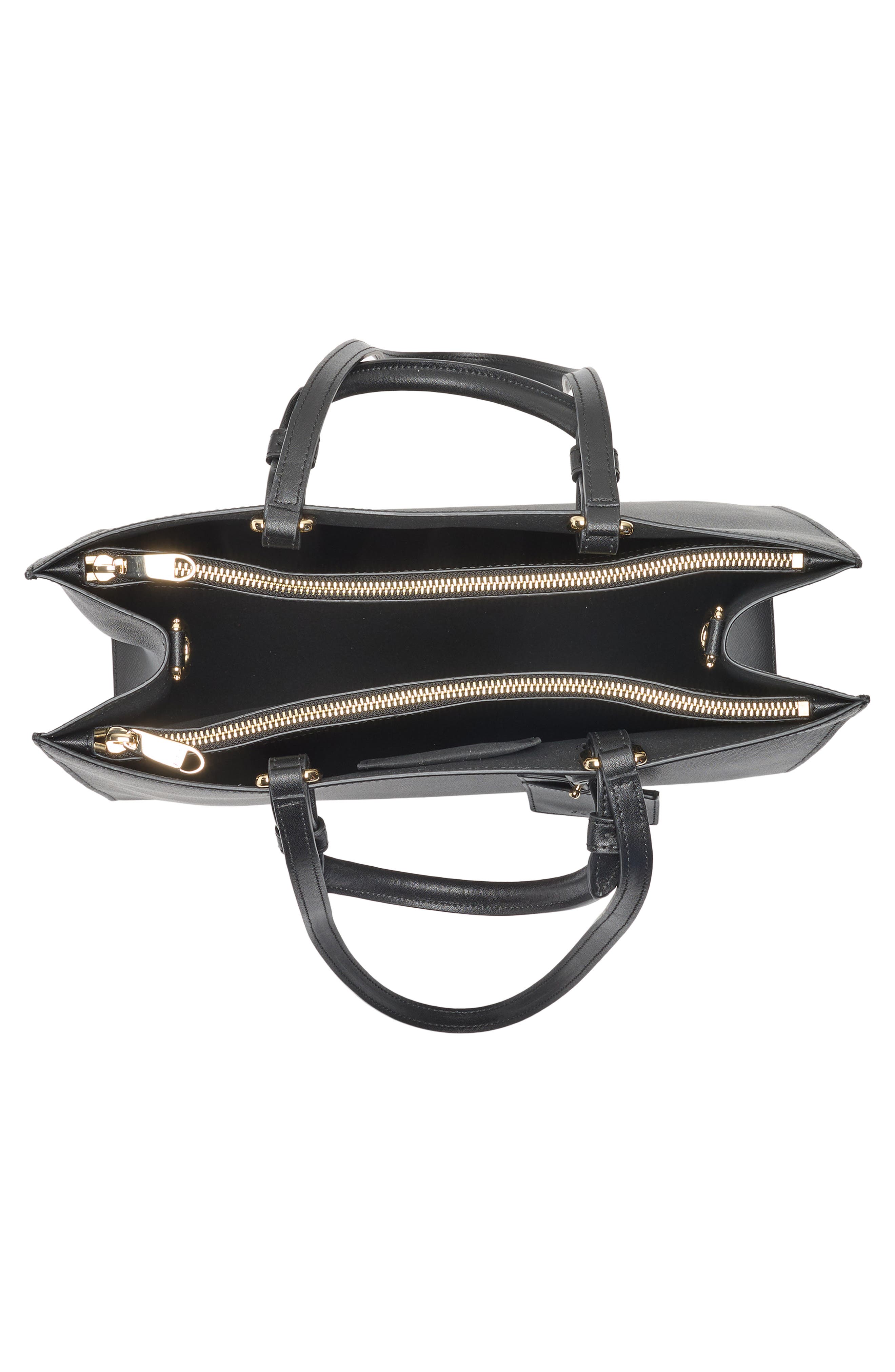 Furla Deva Leather Tote, Alternate, color, Nero