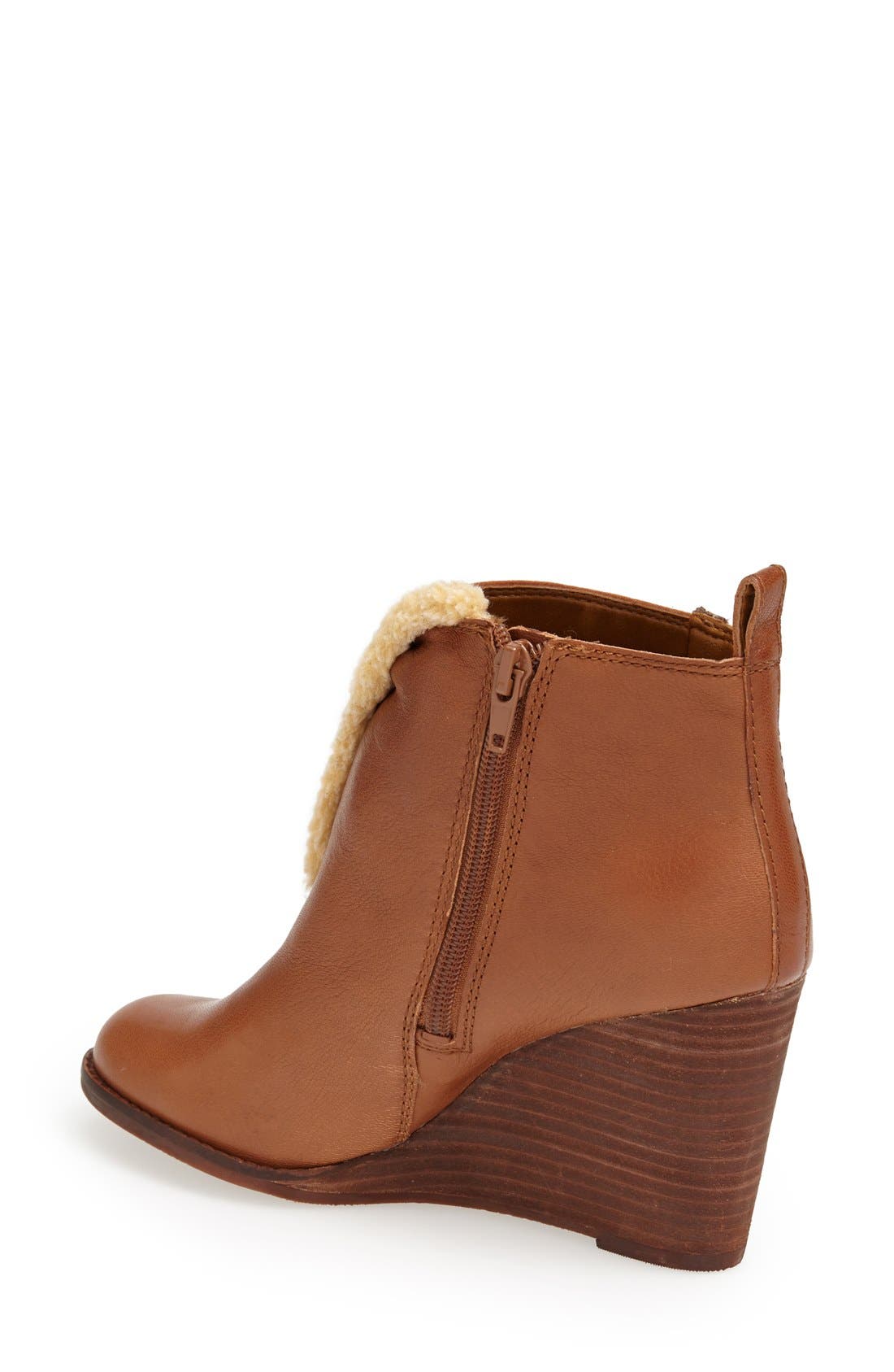 Lucky Brand 'Yorque' Wedge Leather Bootie, Alternate, color, 