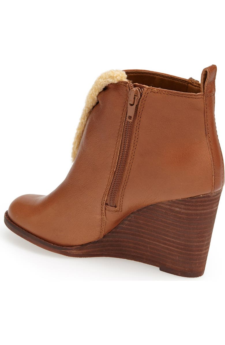 Lucky Brand 'Yorque' Wedge Leather Bootie, Alternate, color,