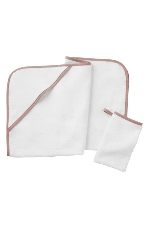 Cloud Loom 2-Piece Baby Hooded Towel & Bath Mitt Set