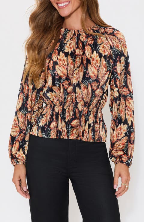 Verona Floral Plissé Peplum Top