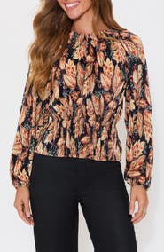 VICI Collection Verona Floral Plissé Peplum Top