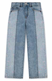 Kids' Colorblock Wide Leg Jeans