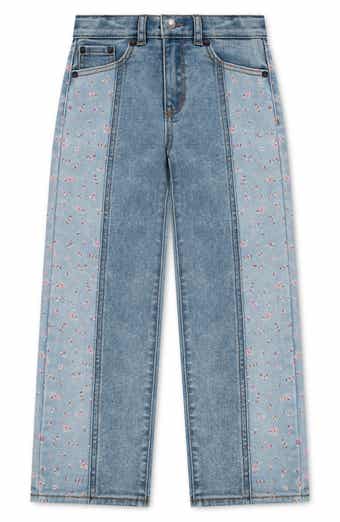 Kids' Colorblock Wide Leg Jeans