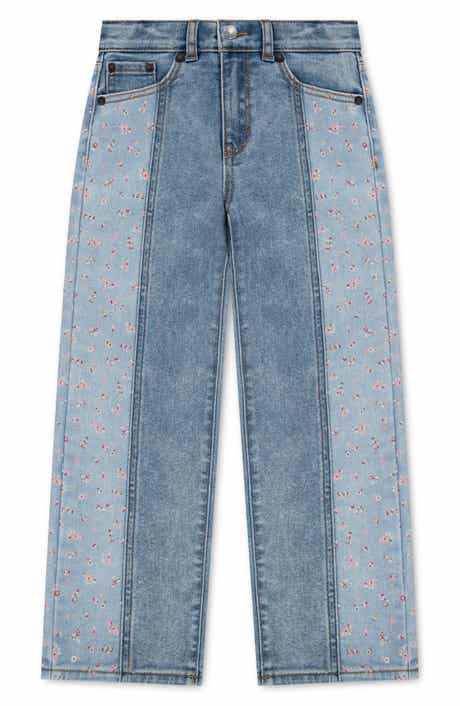 Kids' Colorblock Wide Leg Jeans