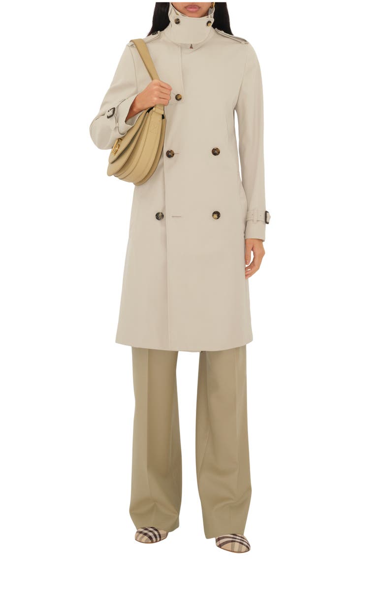 Burberry Mid-length Cotton Blend Trench Coat, Main, color, 