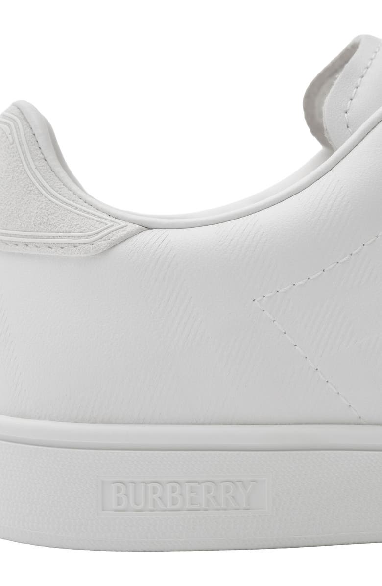 Burberry Embossed Check Leather Set Sneakers, Alternate, color, Porcelain White