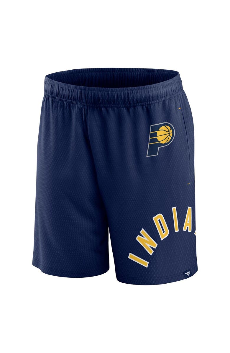 FANATICS Men's Fanatics Branded Navy Indiana Pacers Free Throw Mesh Shorts, Alternate, color, 