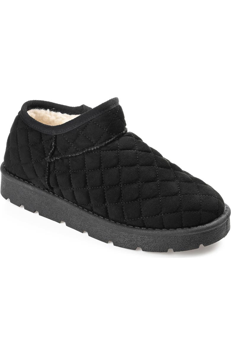 Journee Collection Tazara Quilted Faux Shearling Lined Slipper Boot, Main, color,