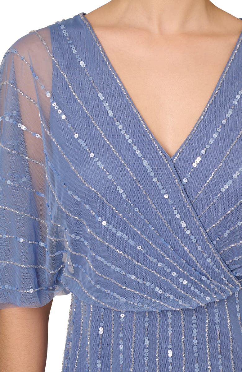 Adrianna Papell Sequin Stripe Cocktail Dress, Alternate, color,