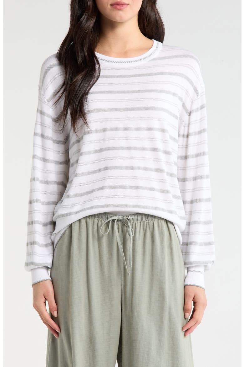Finn Stripe Sweater, Main, color, EUCALYPTUS GREEN/ WHITE