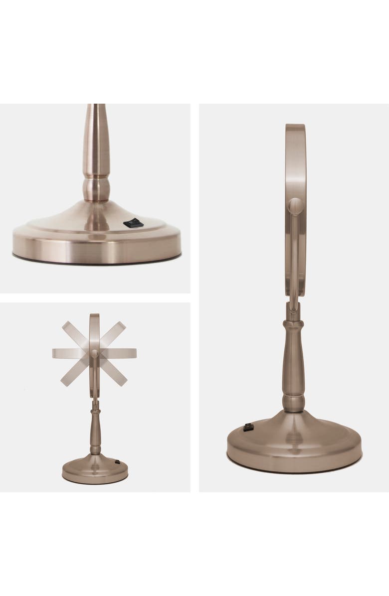 Zadro Lighted Makeup Mirror with 10X/1X Magnifications & Cordless, Alternate, color, Rose Gold